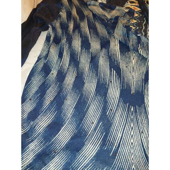 NEW! Desigual Tiana Wearable Art Open Front Drape Navy Cardi US Size XXS $116 - Picture 7 of 16